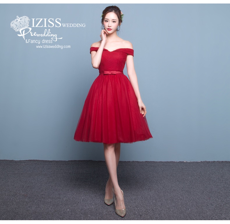 DS010 - **Pre order** ชุดราตรีหรู เดรสสั้นออกงาน (short dresses) ชุดไปงานแต่งงานสวยๆ ชุดยกน้ำชา "ธีมสีแดง"