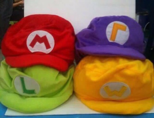หมวกมาริโอ้ ใบพอง หมวก mario นุ่มนิ่ม พร้อมส่ง