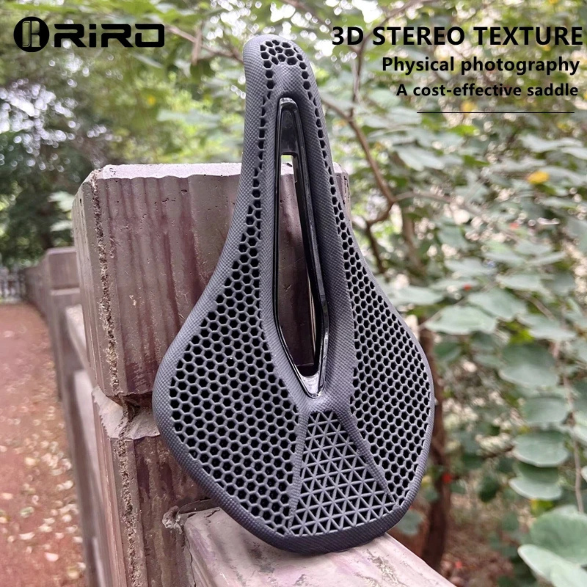 อานจักรยาน RIRO MTB 3D โครงสร้างรังผึ้งไบโอนิค เบาะนั่งสบาย ทนทานต่อการสึกหรอ กันลื่น