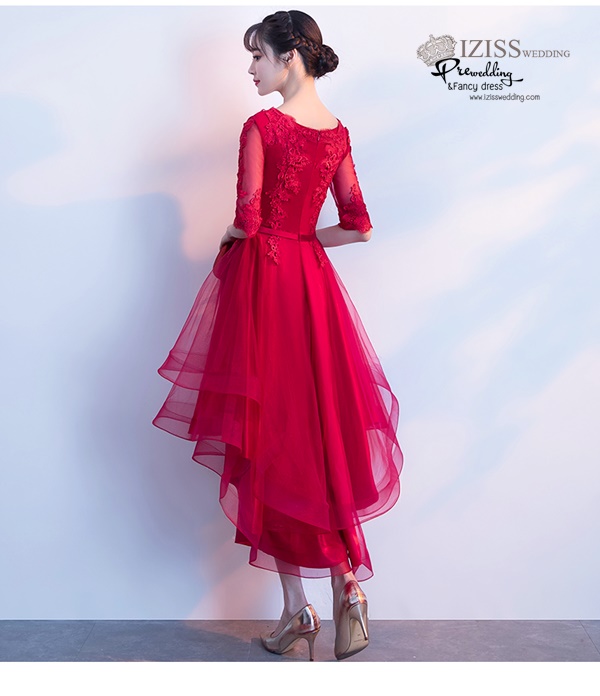 DS042 - Pre order ชุดราตรี เดรสสั้นออกงาน (short dresses) ชุดไปงานแต่งงานสวยๆ "ธีมสีแดง"