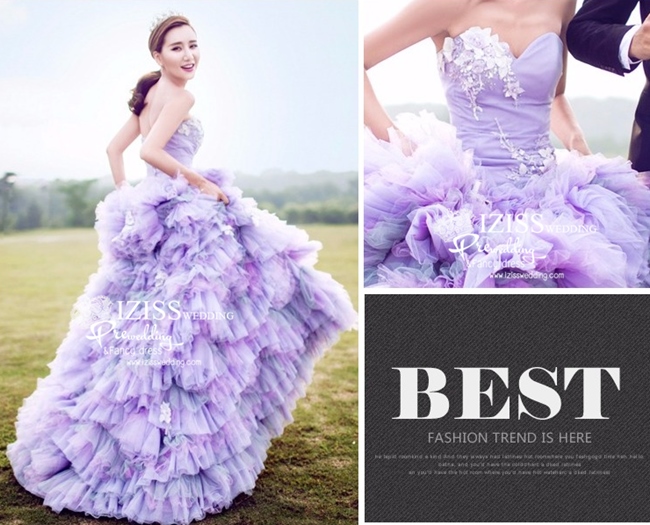 PW460- **พรีออเดอร์**ชุดแต่งงานแฟนซี ชุดเดรสสีม่วง ชุดถ่ายพรีเวดดิ้ง (prewedding dress) & ชุดแต่งงานแฟนซี (Fancy wedding dress) "ธีมสีม่วง ดำ"
