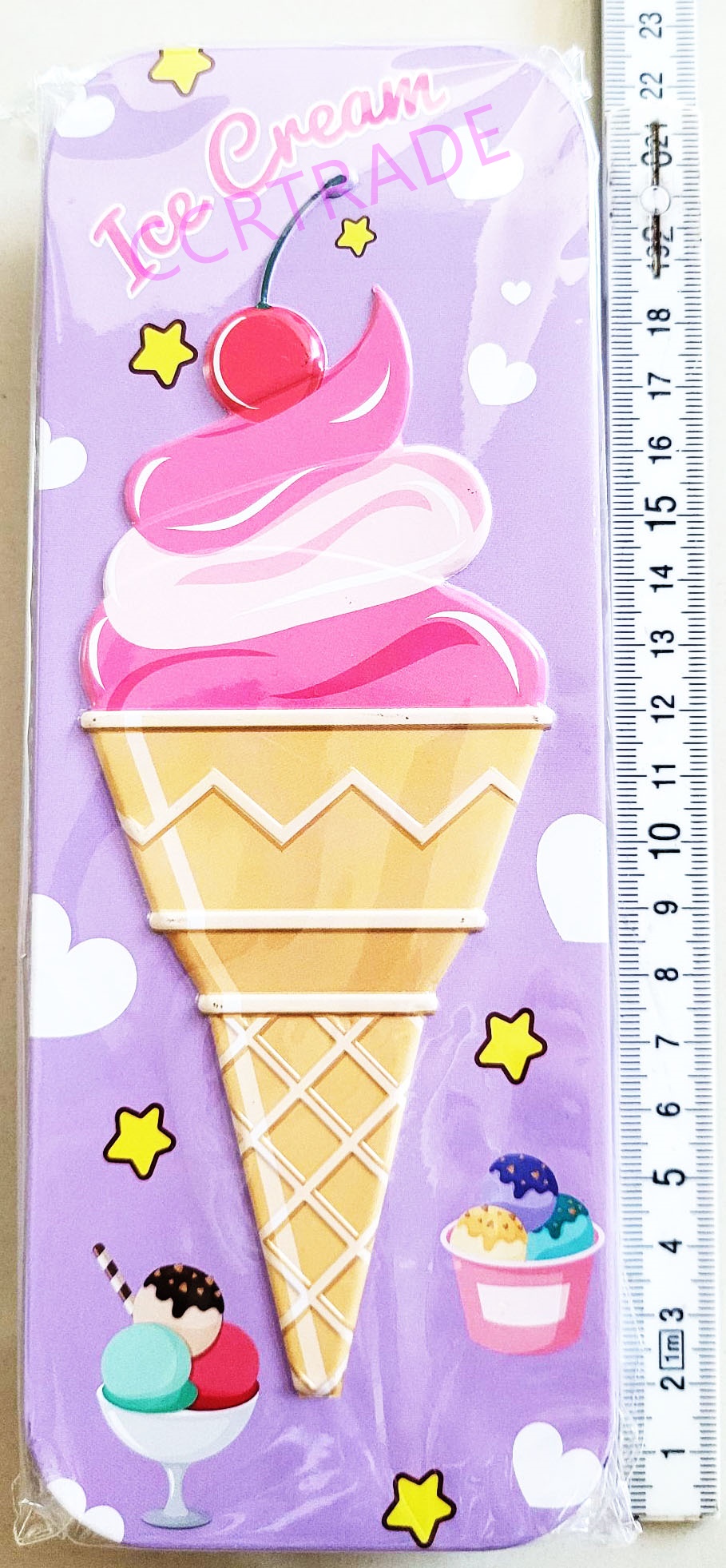 กล่องดินสอเหล็ก 2 ชั้น 20.5 ซม.(ไอติมโคน)