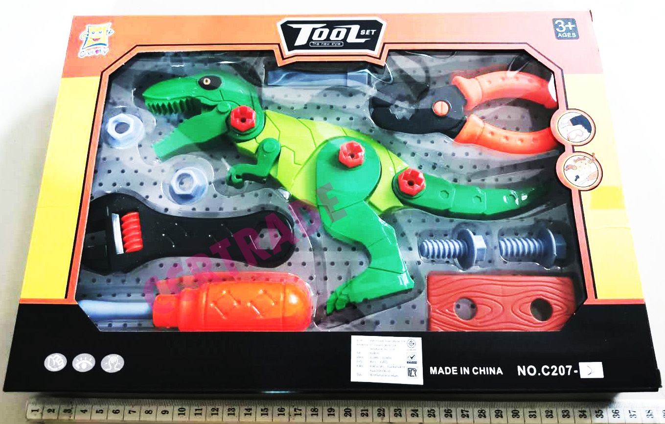 เซ็ทไดโนเสาร์โรบอท+ไขควงกล่องใหญ่ 25x36.5 ซม.(1x3)