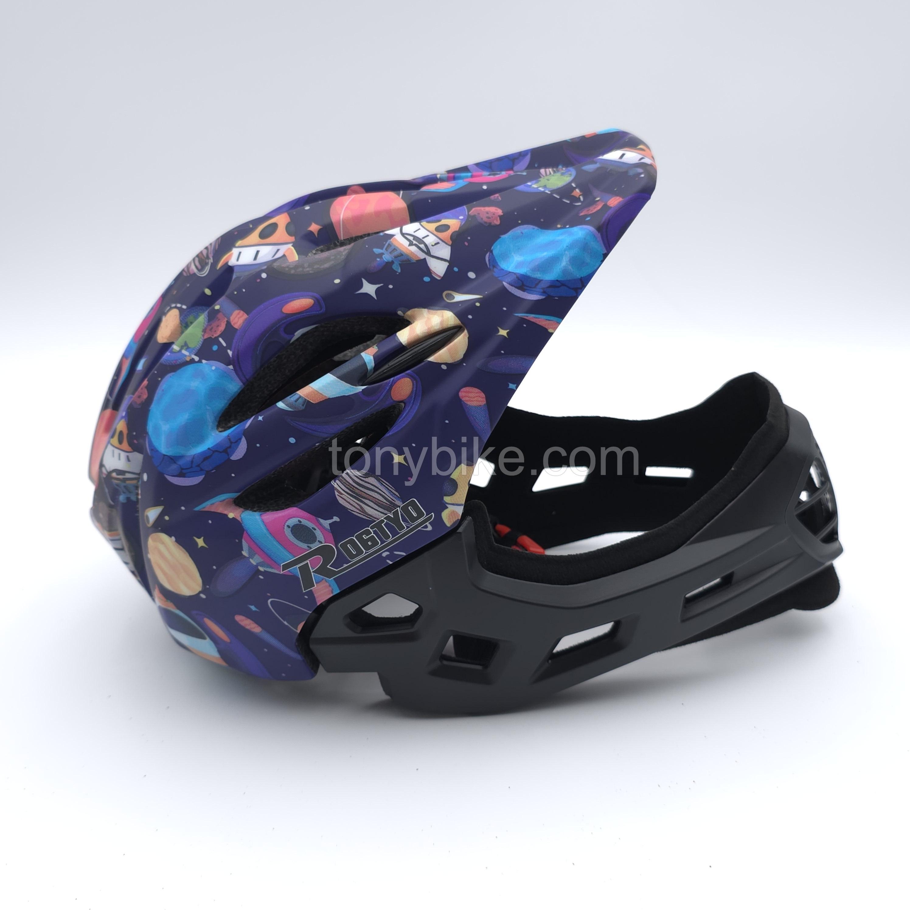หมวกจักรยานเด็ก เต็มใบ สีฟ้า ลายอวกาศ 46-53 ซม. สำเนา