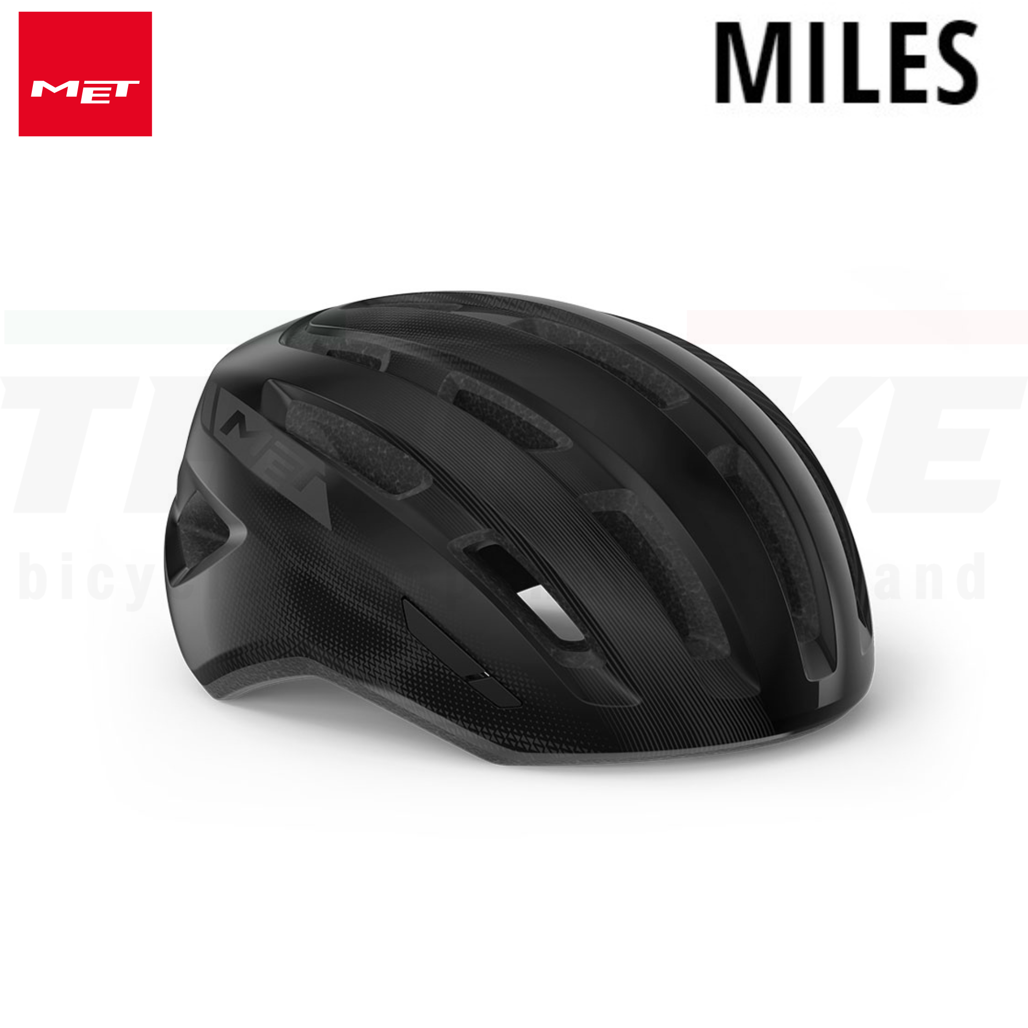 หมวกกันน็อคจักรยาน MET Miles สีเงา ทรงกว้าง Asian Fit E-bike หมวกทัวร์ริ่ง