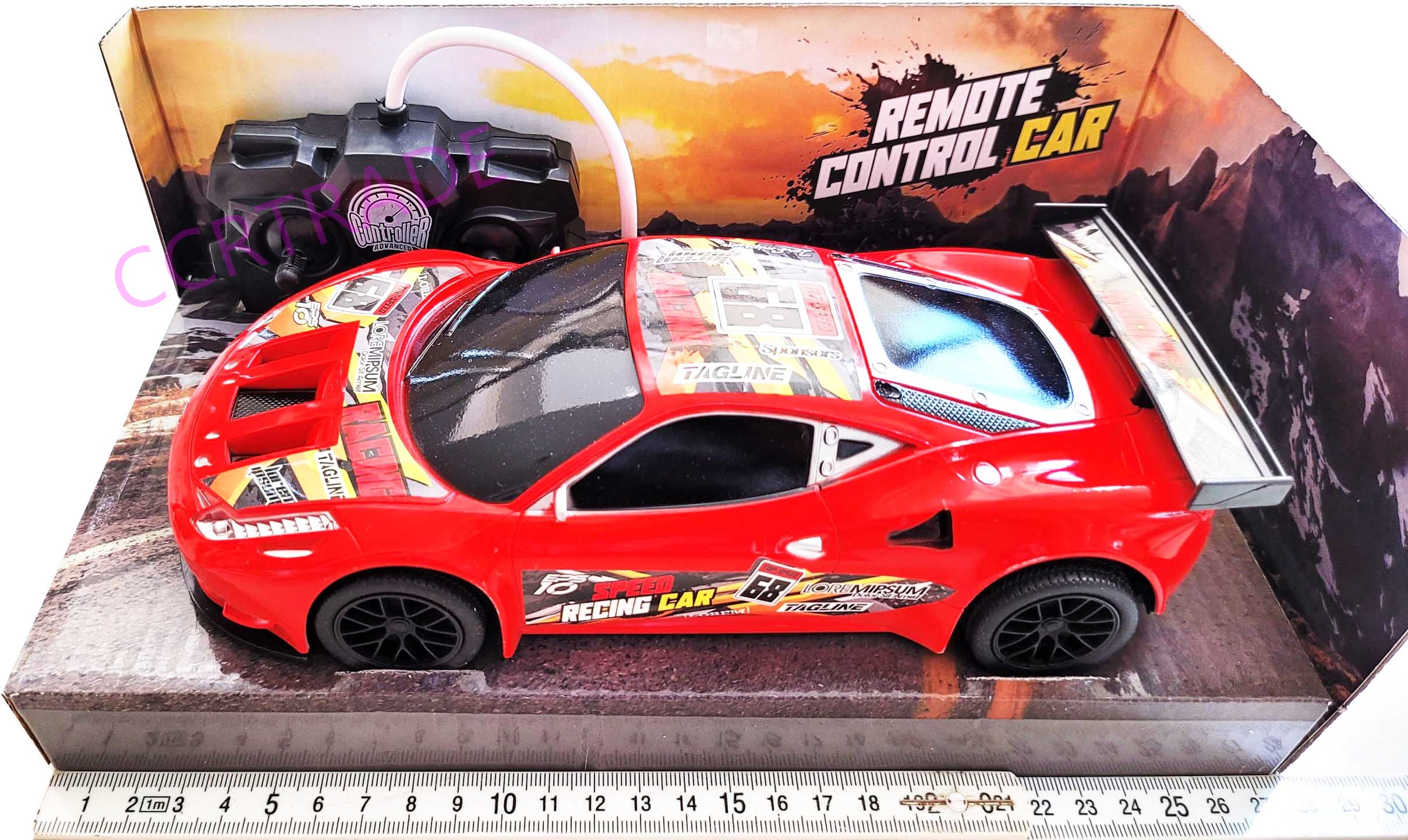 รถซุปเปอร์คาร์สายซิ่งบังคับ+รีโมทกล่อง 17x29 ซม.(1x3)