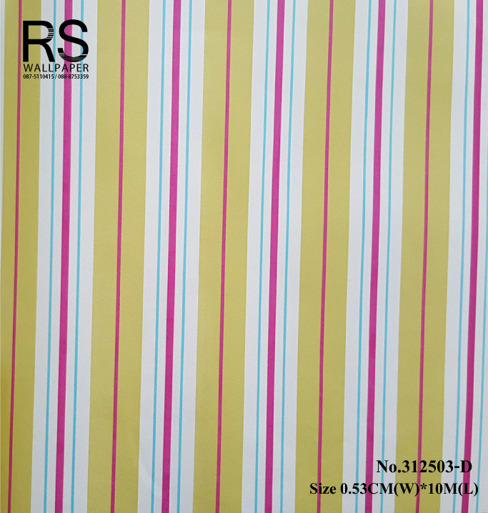 วอลเปเปอร์ ล้างสต๊อกลายทาง สีบานเย็น สีเขียว สีฟ้า สด 312503-D