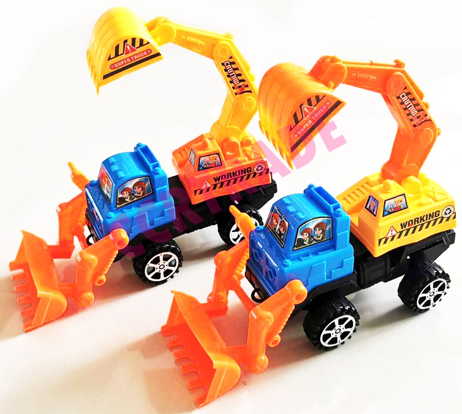 รถแม็คโคร 2 หัวสีสดจัมโบ้ 24.5 ซม.(หมุนได้)