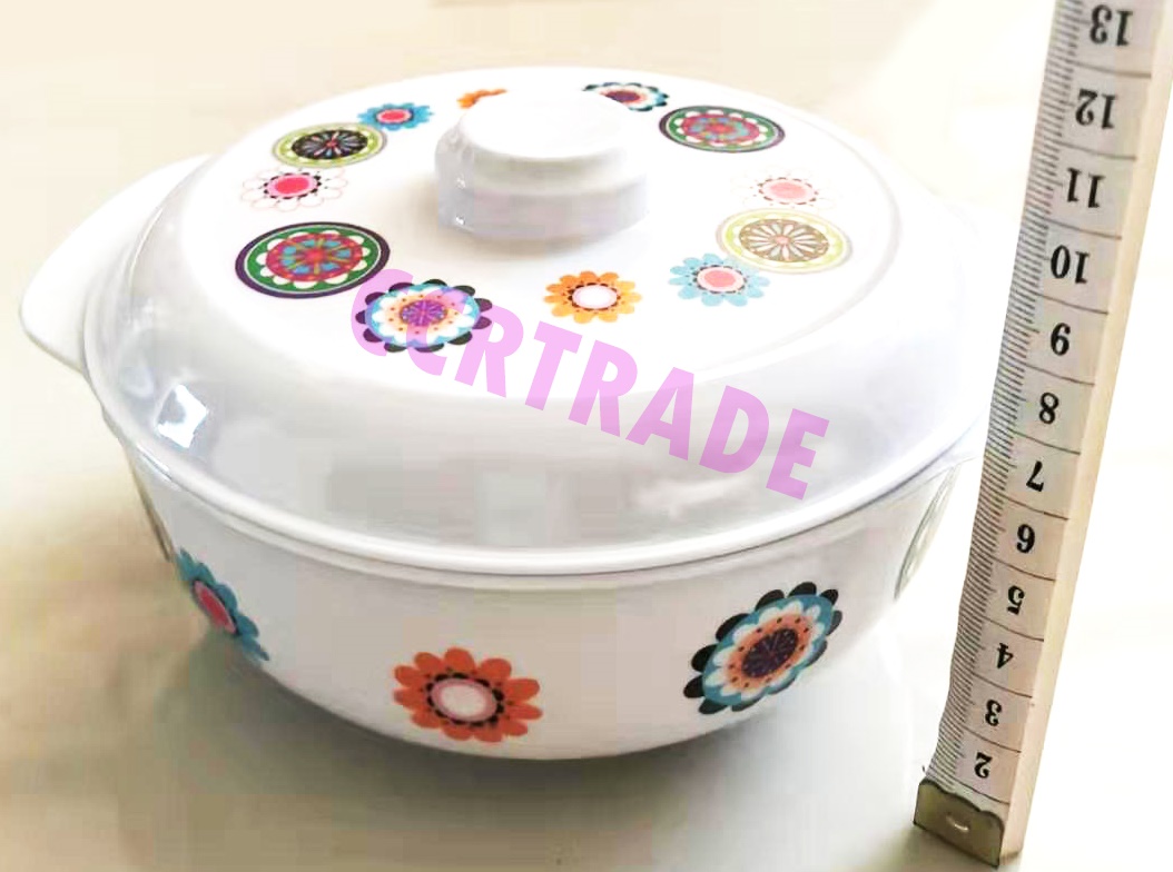 ชามเมลามีน+ฝาปิด 7 นิ้ว คละลาย