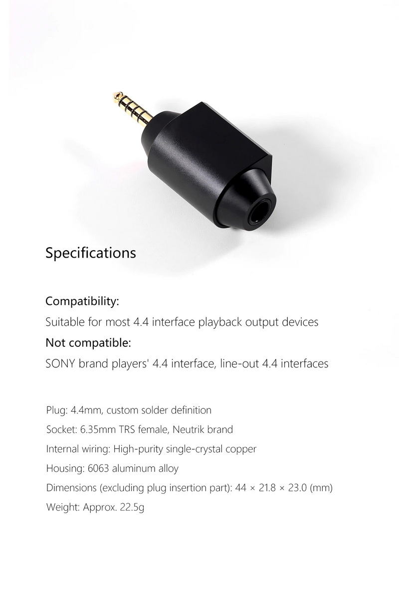 DD DJ65M(4.4) อะแดปเตอร์แปลง 6.35 mm เป็น 4.4 Balanced สำหรับต่อกับเครื่องเสียง