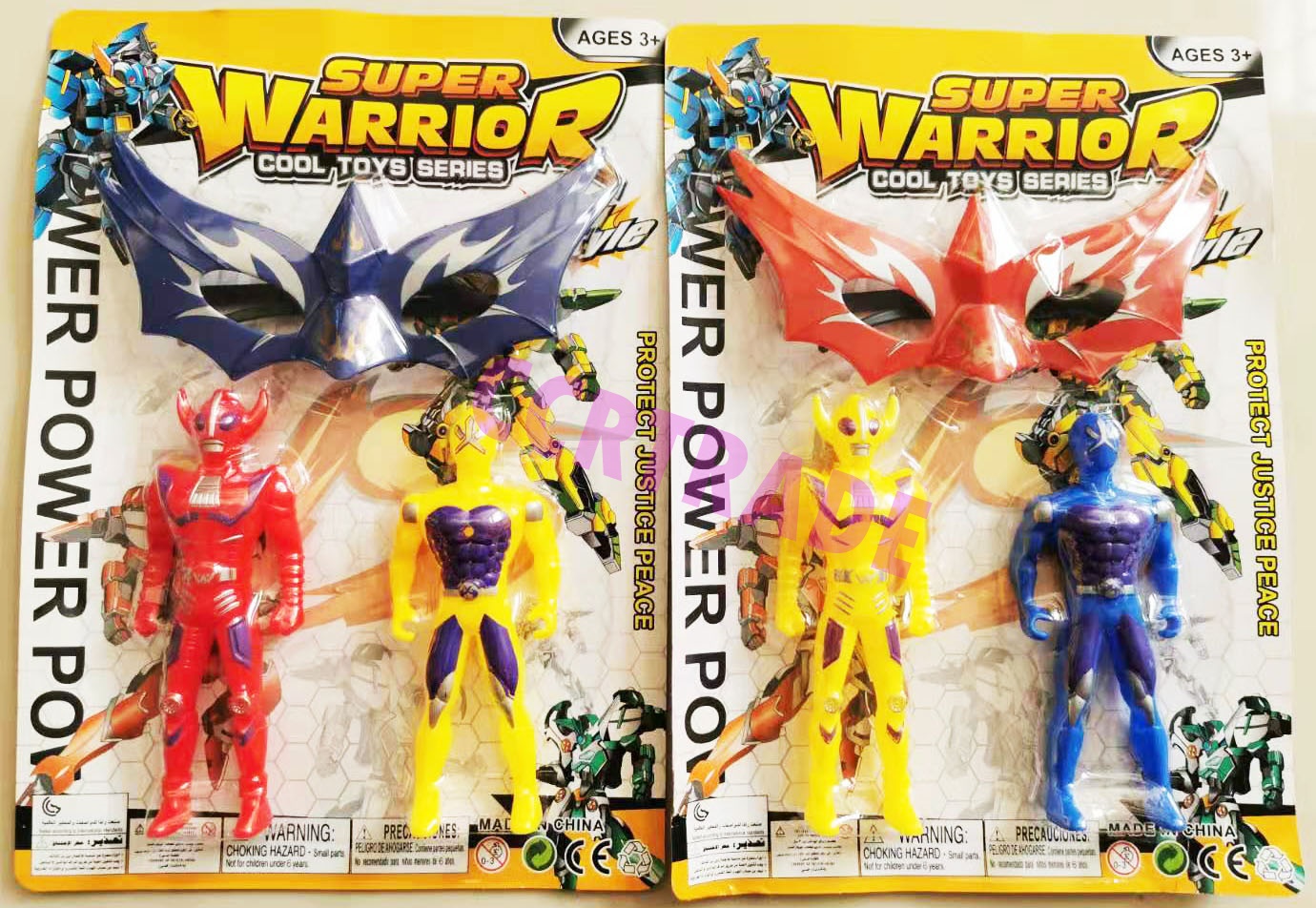 หน้ากากเรนเจอร์+หุ่น 2 ชิ้นแผงใหญ่ 29.5 ซม.