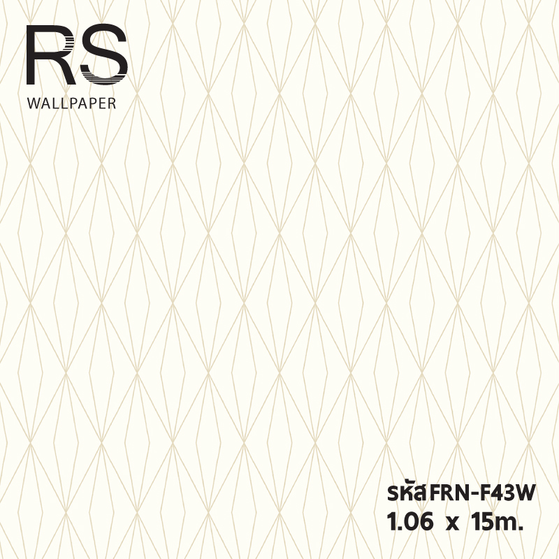 วอลเปเปอร์ ลายโมเดิร์น มินิมอลเส้นสีทอง พื้นสีครีม FRN-F43W