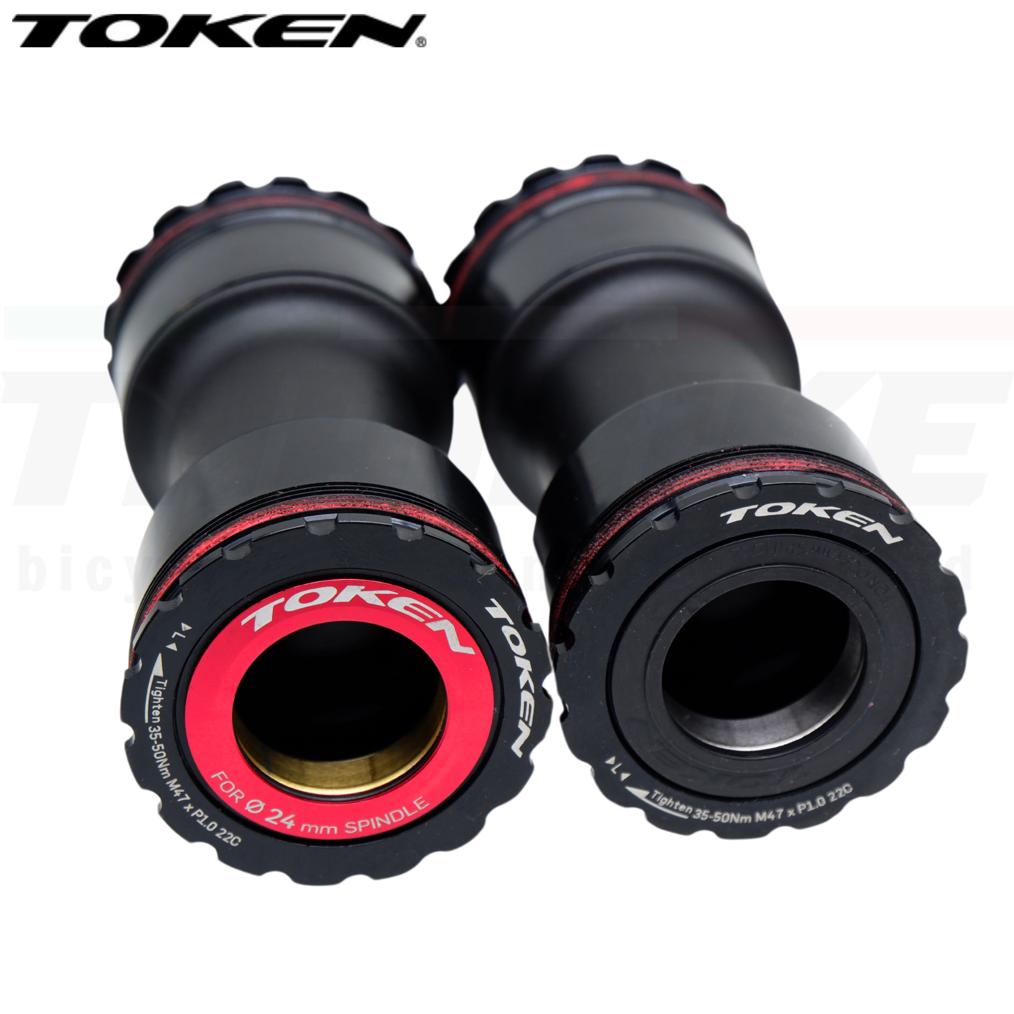 กระโหลกเกลียวจักรยานเสือหมอบ TOKEN รุ่น T47V24 สำหรับขาจาน แกน 24 เซรามิค แบริ่ง