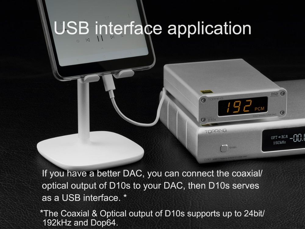 ขาย TOPPING D10s USB DAC ชิป XMOS XU208 , ES9038Q2M รองรับ PCM 384kHz/32bit DSD256