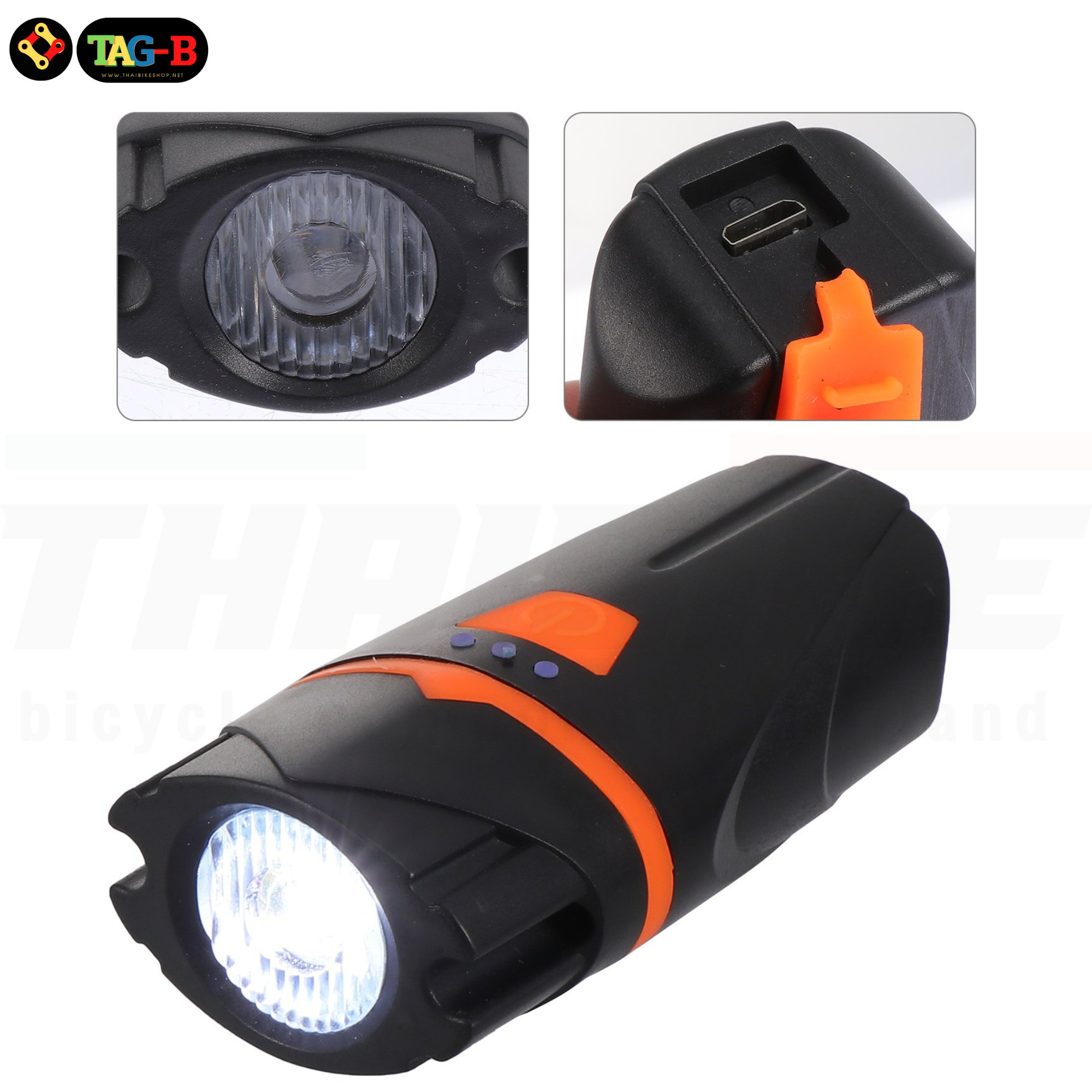 ไฟหน้าจักรยานเสือหมอบ เสือภูเขา สว่างพิเศษ ชาร์จ USB AQY รุ่น QY-0111