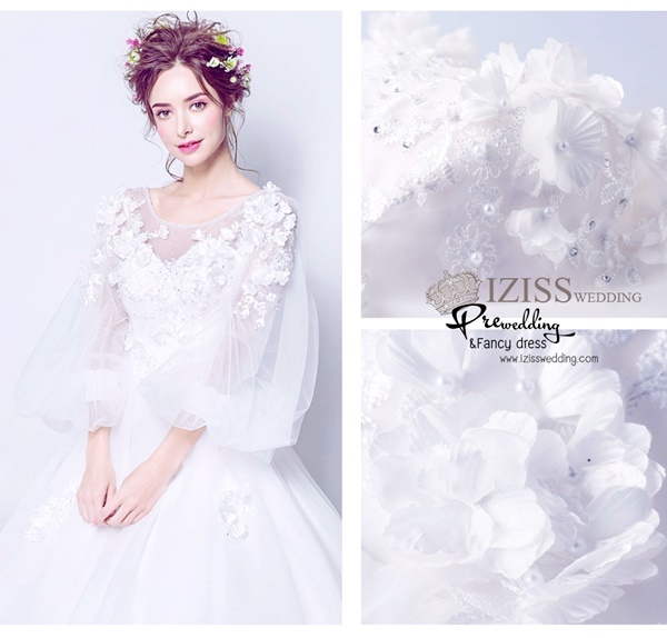 DL052 - **พรีออเดอร์** ชุดราตรี เดรสยาวออกงาน (Night party dresses) ชุดไปงานแต่งงานสวยๆ "ธีมสีขาว"