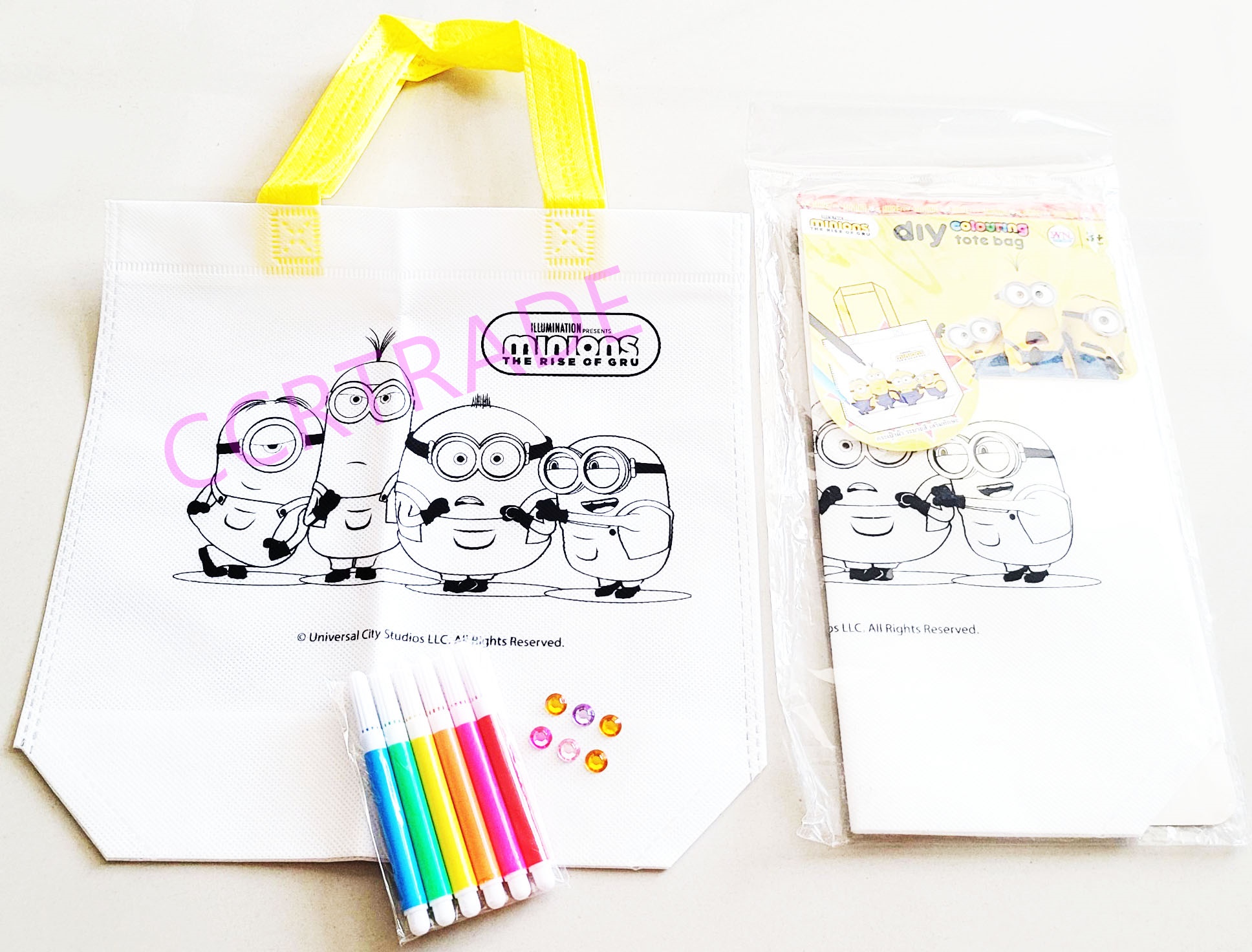 เซ็ตกระเป๋ามินเนี่ยน DIY+เมจิ 5 สีถุง 25.5x37 ซม.(ลิขสิทธิ์แท้)