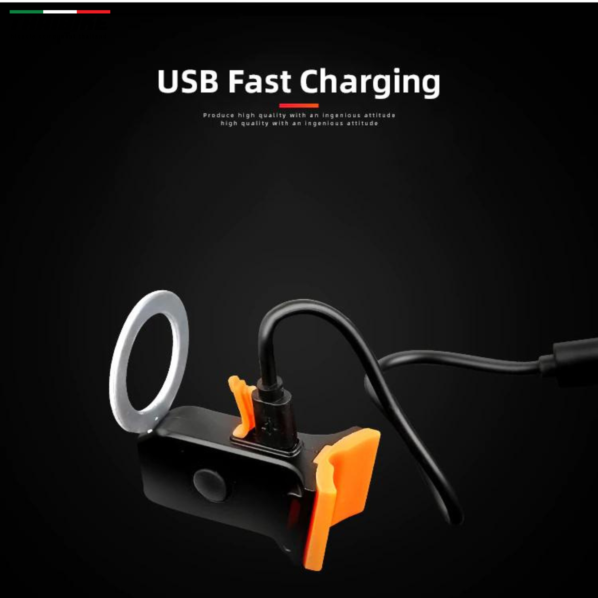 ไฟท้ายจักรยานแบบชาร์จกันน้ำ USB COB 3 สีแบบสลับ รัดหลักอานแอร์โร่ว์ได้