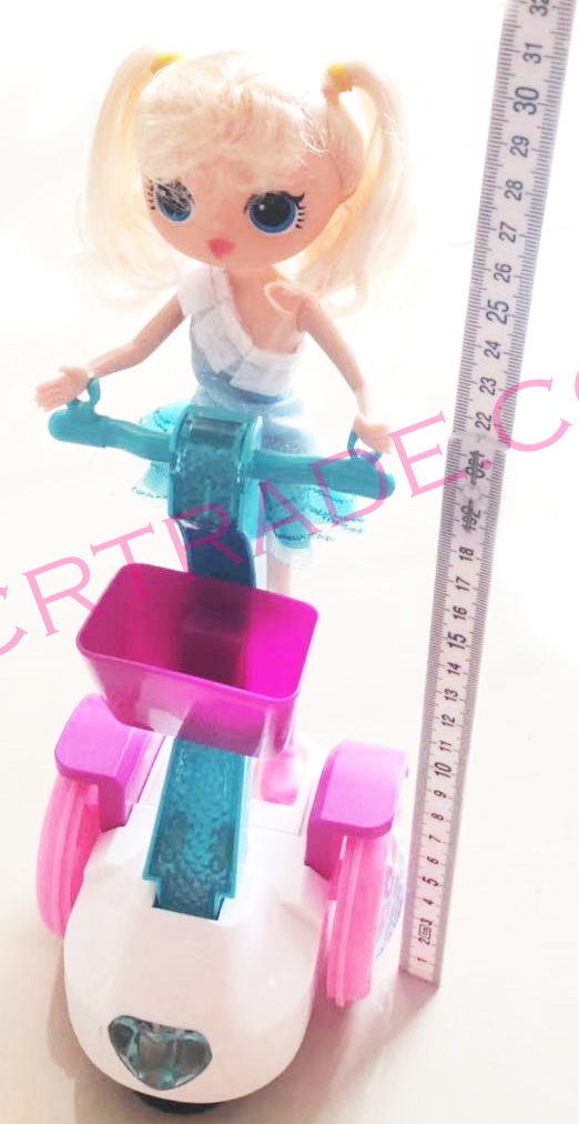 บาร์บี้ขี่สกู๊ตเตอร์ LOL ชนถอย มีเพลง มีไฟกล่อง 30 ซม.(1x3)