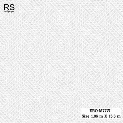 วอลเปเปอร์ ลายผ้าสาน สีขาวเงิน ERO-M77W