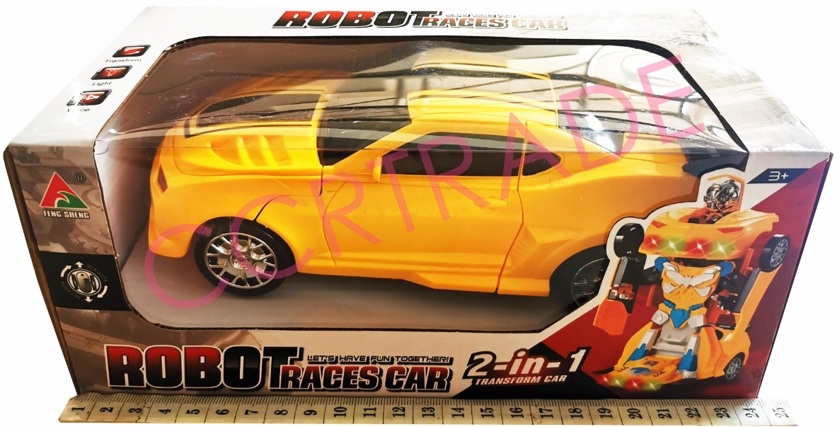 รถแปลงร่างหุ่นยนต์กล่อง มีเสียง มีไฟ 11.5x24 ซม.(1x3)