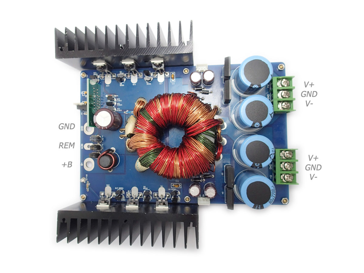 สวิทชิ่งแปลงไฟ บวก-ลบ-กราวด์ ± 60V 2 ช่อง 1200W สำหรับเครื่องเสียงรถยนต์