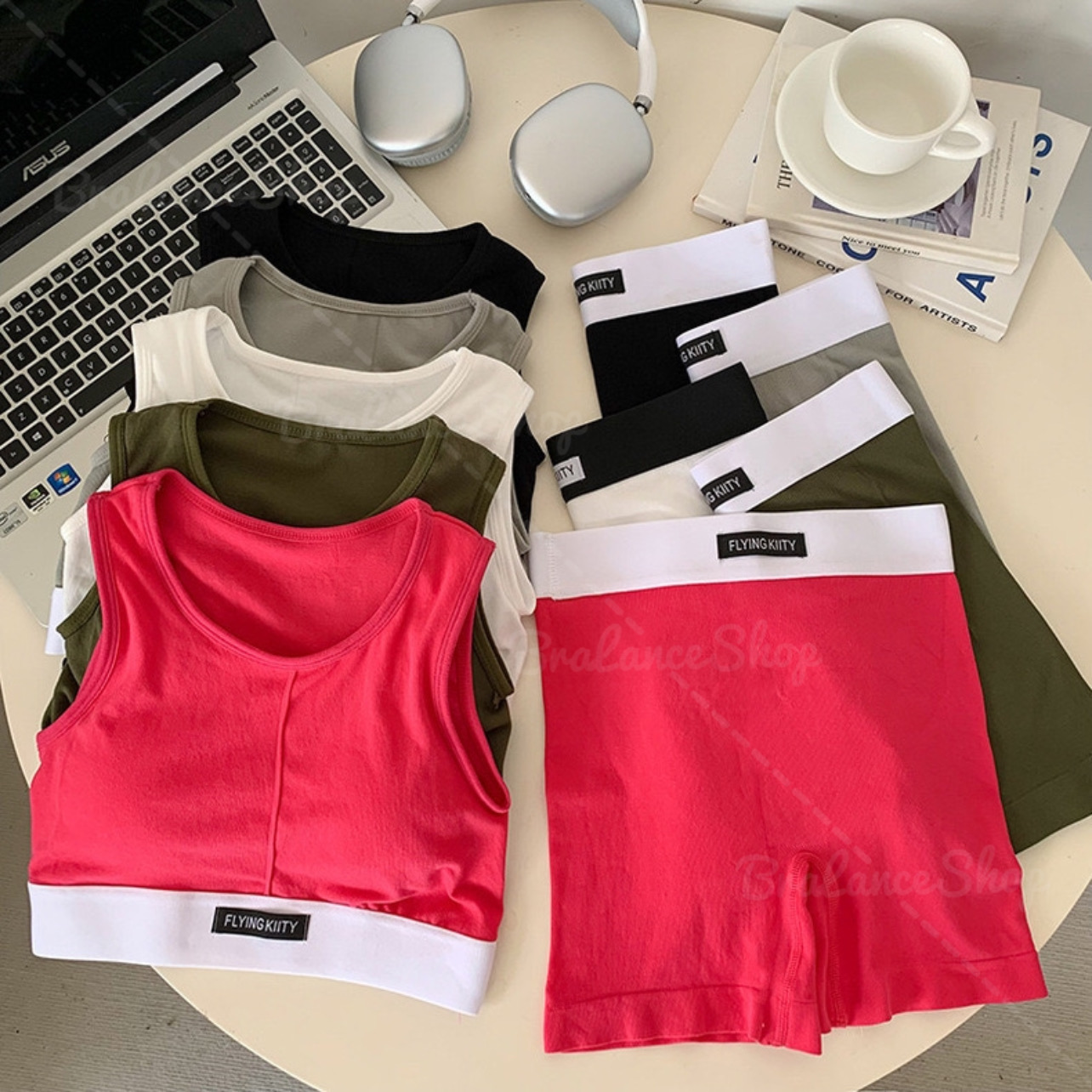 BLS✿B90 ชุดสปอตออกกำลังกายขาสั้น