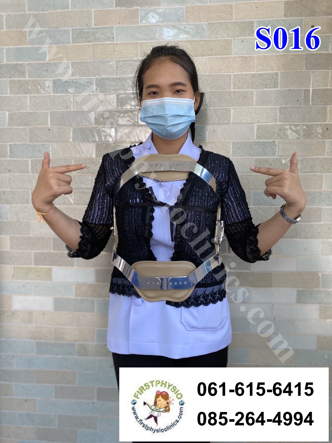 พยุงหลังโครงเหล็กด้านหน้า เจเวท พยุงลำตัวกระดูกทรุด ป้องกันการโค้งงอของหลังมาด้านหน้า,ด้านหลัง,ด้านข้าง Jewett Brace