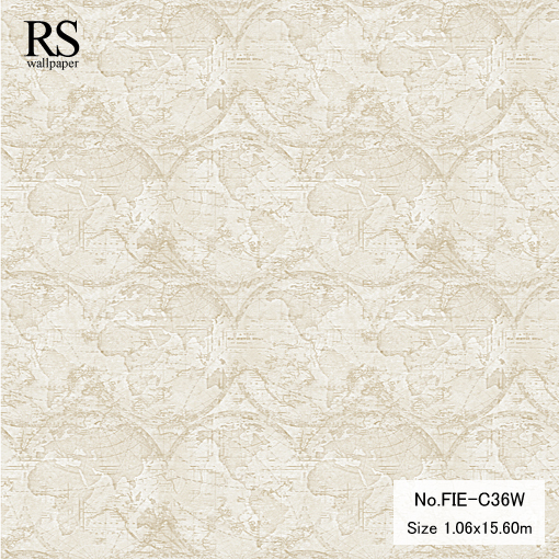 วอลเปเปอร์ ลายแผนที่โลก วงกลม No.FIE-C36W