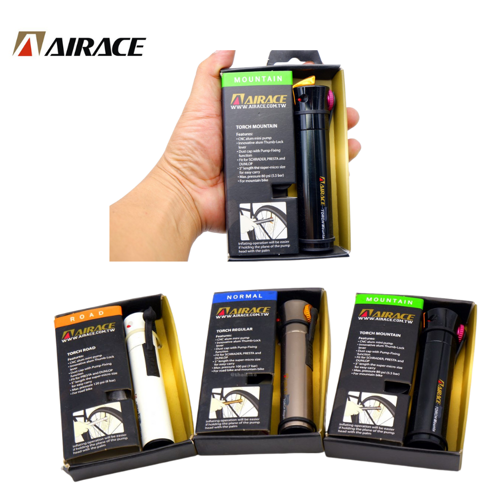 สูบจักรยานแบบพกพา AIRACE TORCH AI-AP ขนาดเล็ก 5 นิ้ว 100 psi (7 bar).