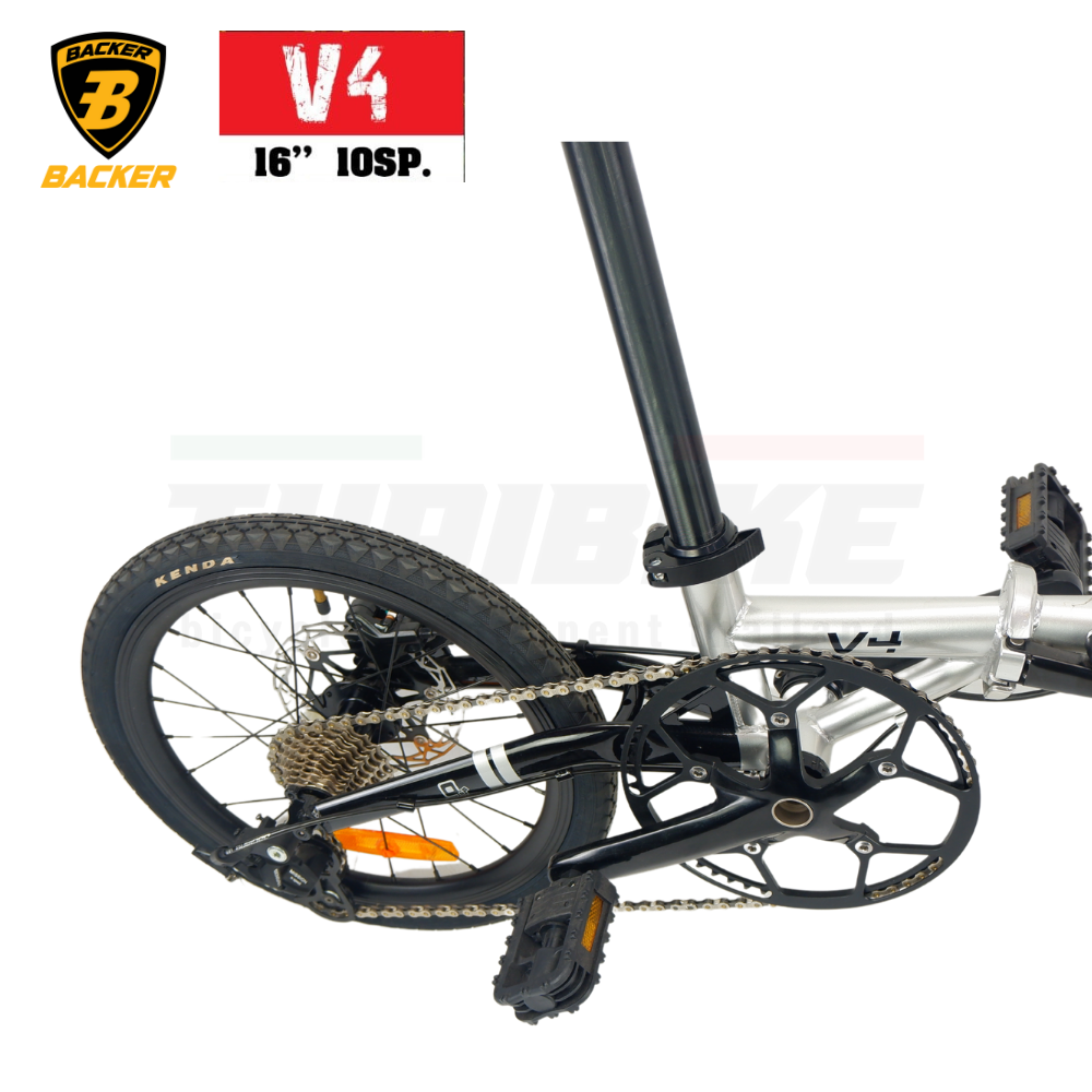 รถจักรยานพับแบบ 16 นิ้ว ยี่ห้อ BACKER รุ่น V4 โครโมลี่