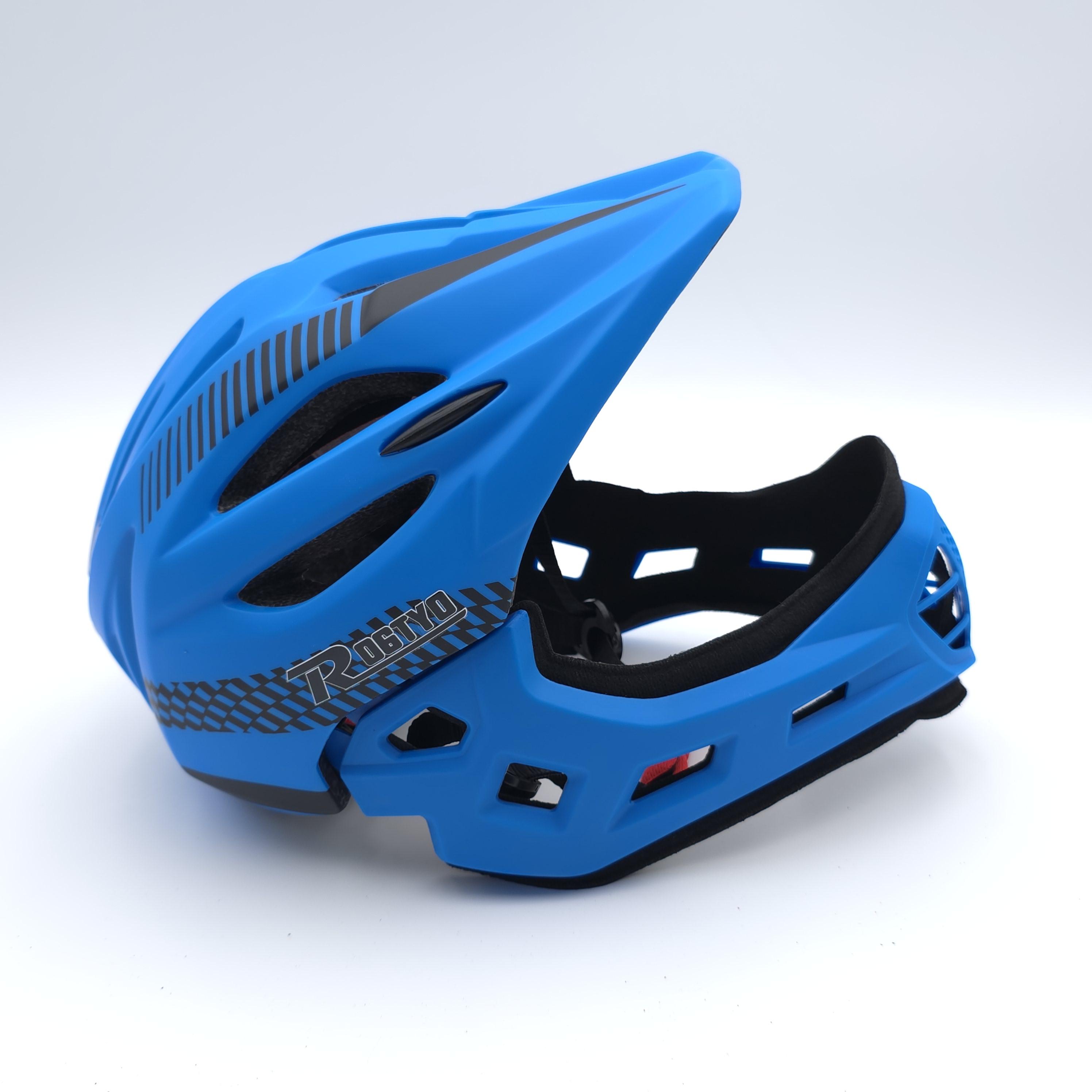 หมวกจักรยานเด็ก เต็มใบ สีฟ้าดำ 46-53 ซม.