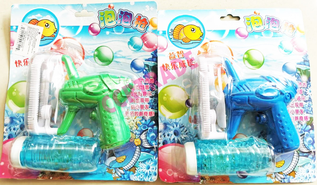 ปืนเป่าฟองสีหวาน+น้ำยาแผง 20.5 ซม.