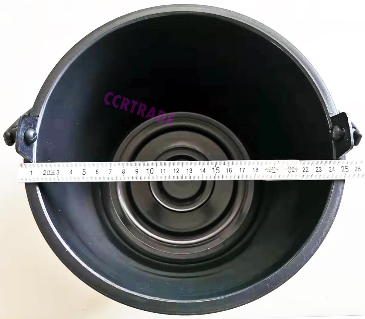 ถังน้ำหูหิ้วดำล้วน 15.5x25 ซม.(งานหนา)