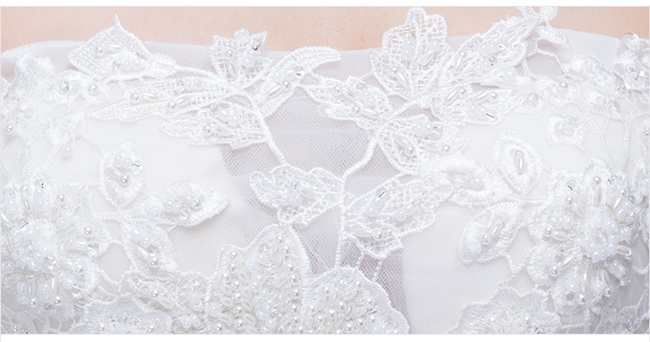 BR137 **พรีออเดอร์**ชุดแต่งงาน&ชุดเจ้าสาวแบบยาวสีขาวเกรดพรีเมี่ยม เปิดไหล่ มีแขน หรูหราน่ารัก สวยโดดเด่นไม่ซ้ำใคร