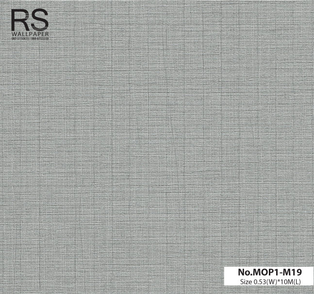 วอลเปเปอร์สีพื้นเทา มีลายเส้นในตัว No.MOP1-M19