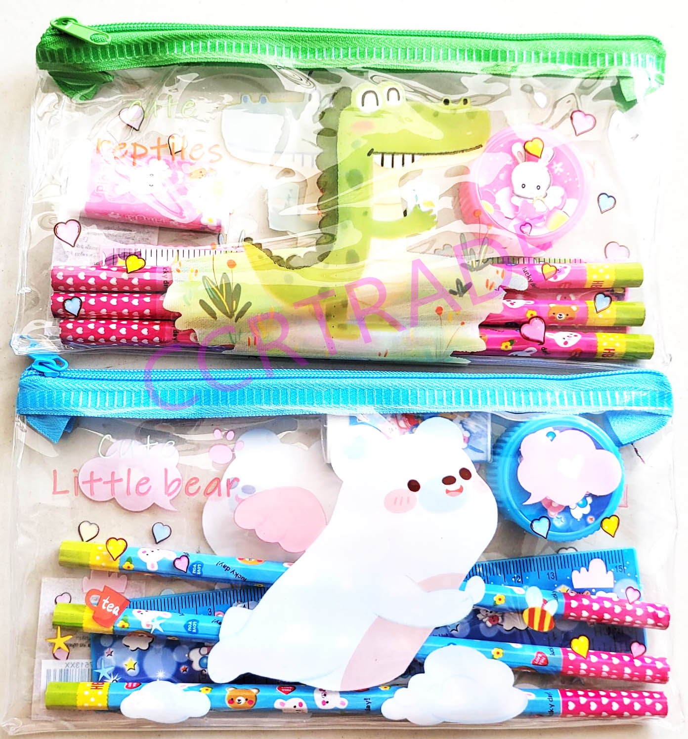 เซ็ทกระเป๋าเครื่องเขียนการ์ตูน 10.5x19 ซม.