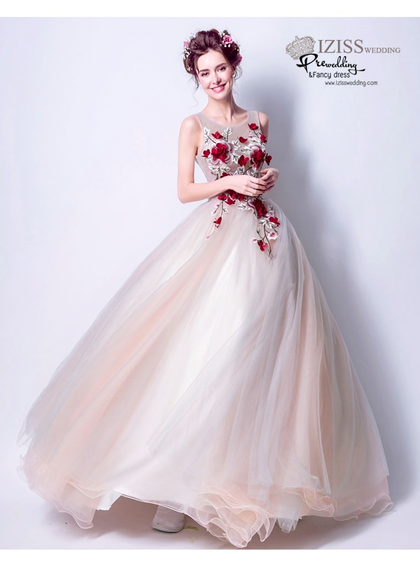 DL009 - **พรีออเดอร์** ชุดราตรี เดรสยาวออกงาน (Night party dresses) ชุดไปงานแต่งงานสวยๆ "ธีมครีมเทา"