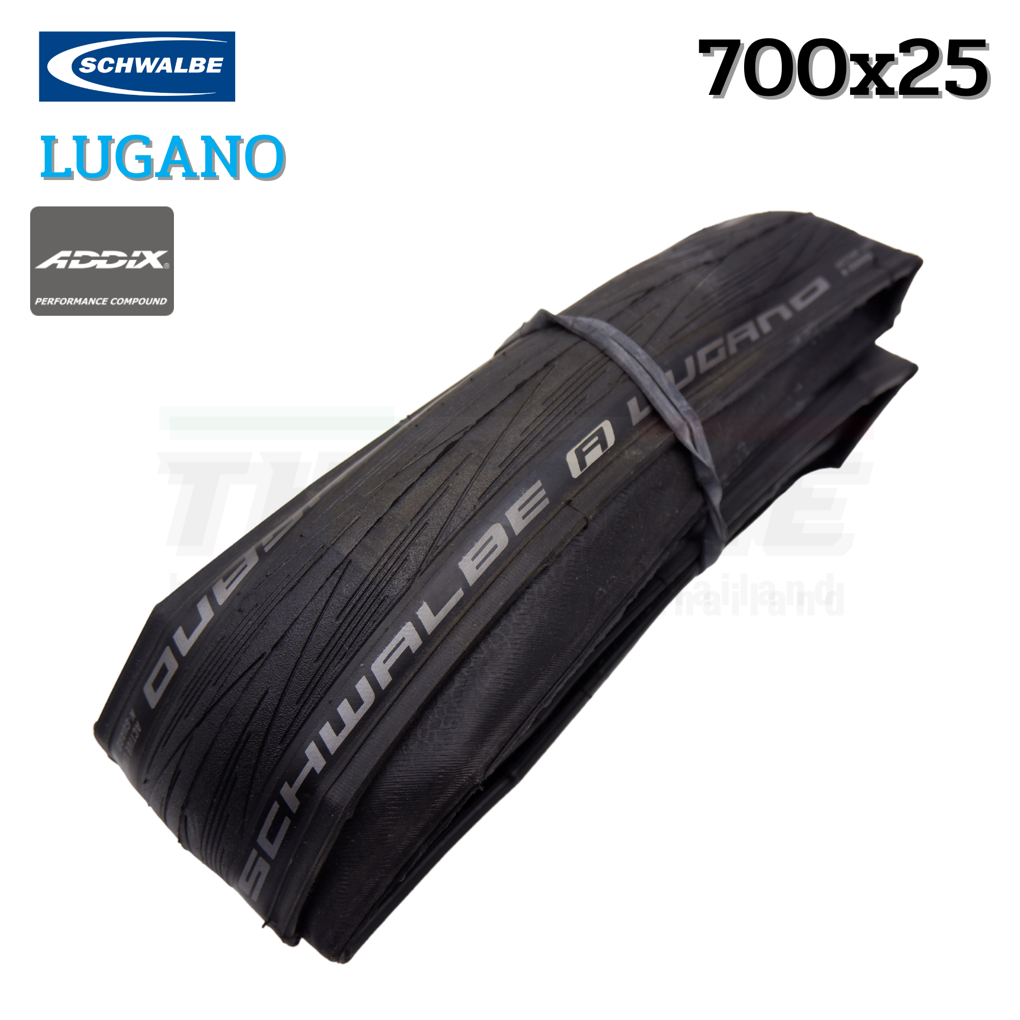 ยางนอกจักรยานเสือหมอบขอบพับ SCHWALBE LUGANO 700X23/25