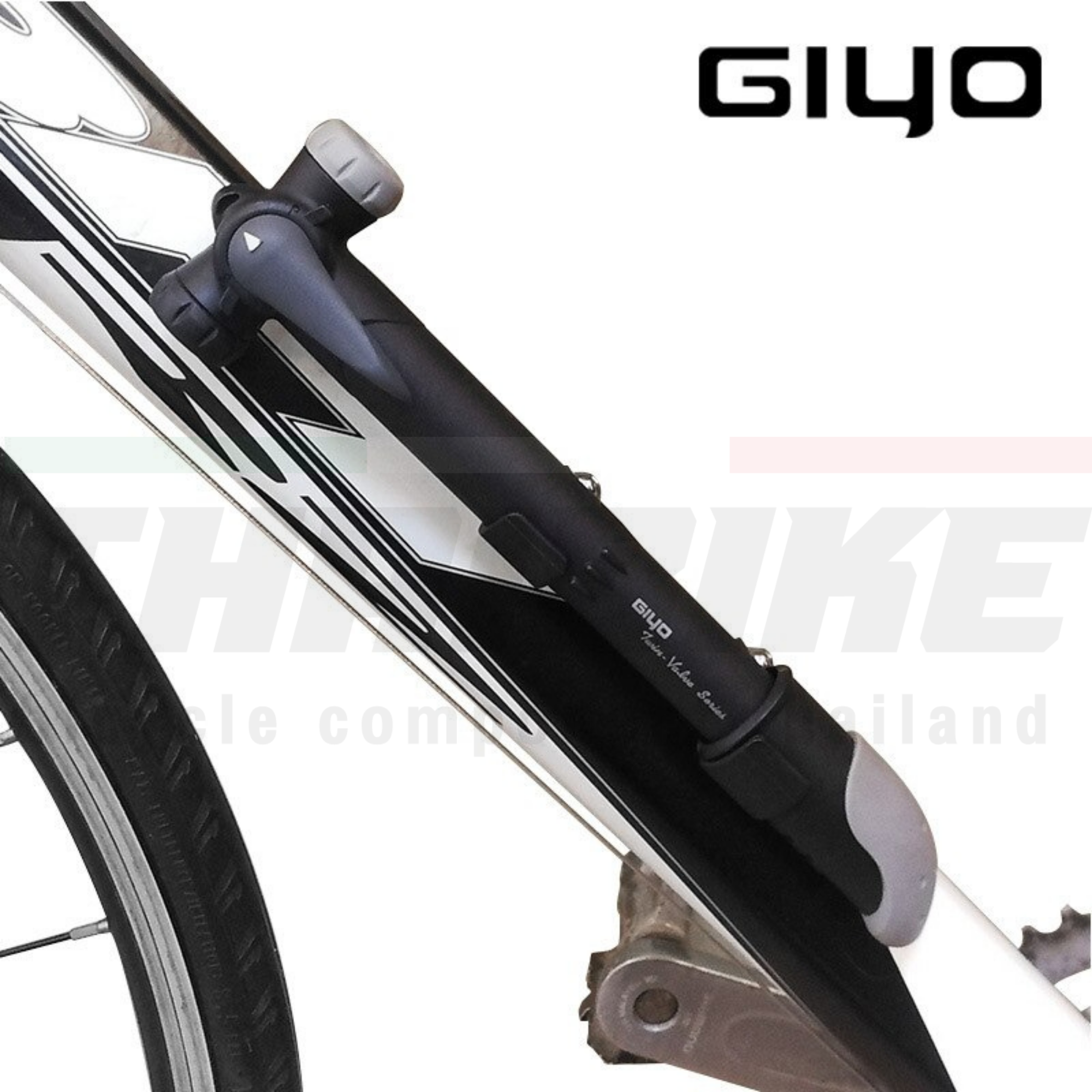 สูบจักรยานแบบพกพา GIYO GP-04T MAX100 PSI สูบได้ 2 หัว