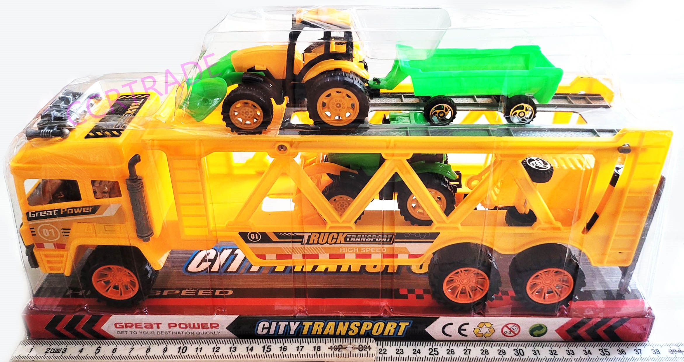 รถบรรทุกแม็คโคร มีลานฝาครอบ 18x38 ซม.(1x3)