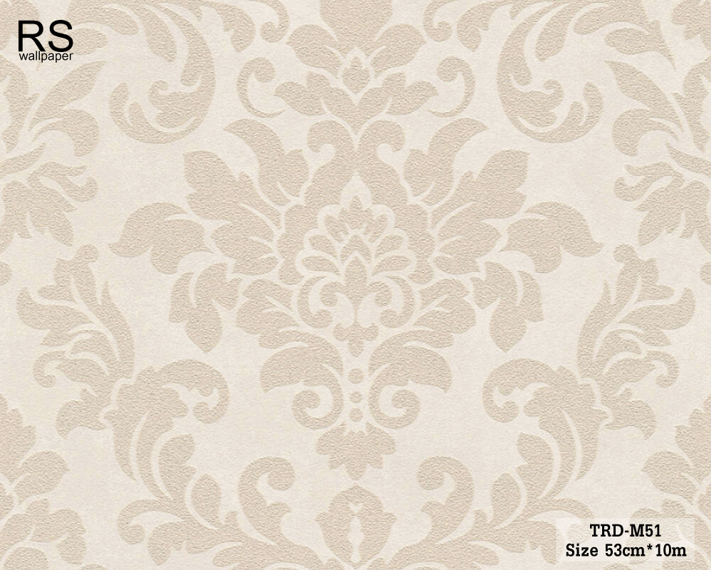 วอลเปเปอร์ ลายหลุยส์คลาสสิค สีครีมผสมกลิตเตอร์สีเงิน TRD-M51