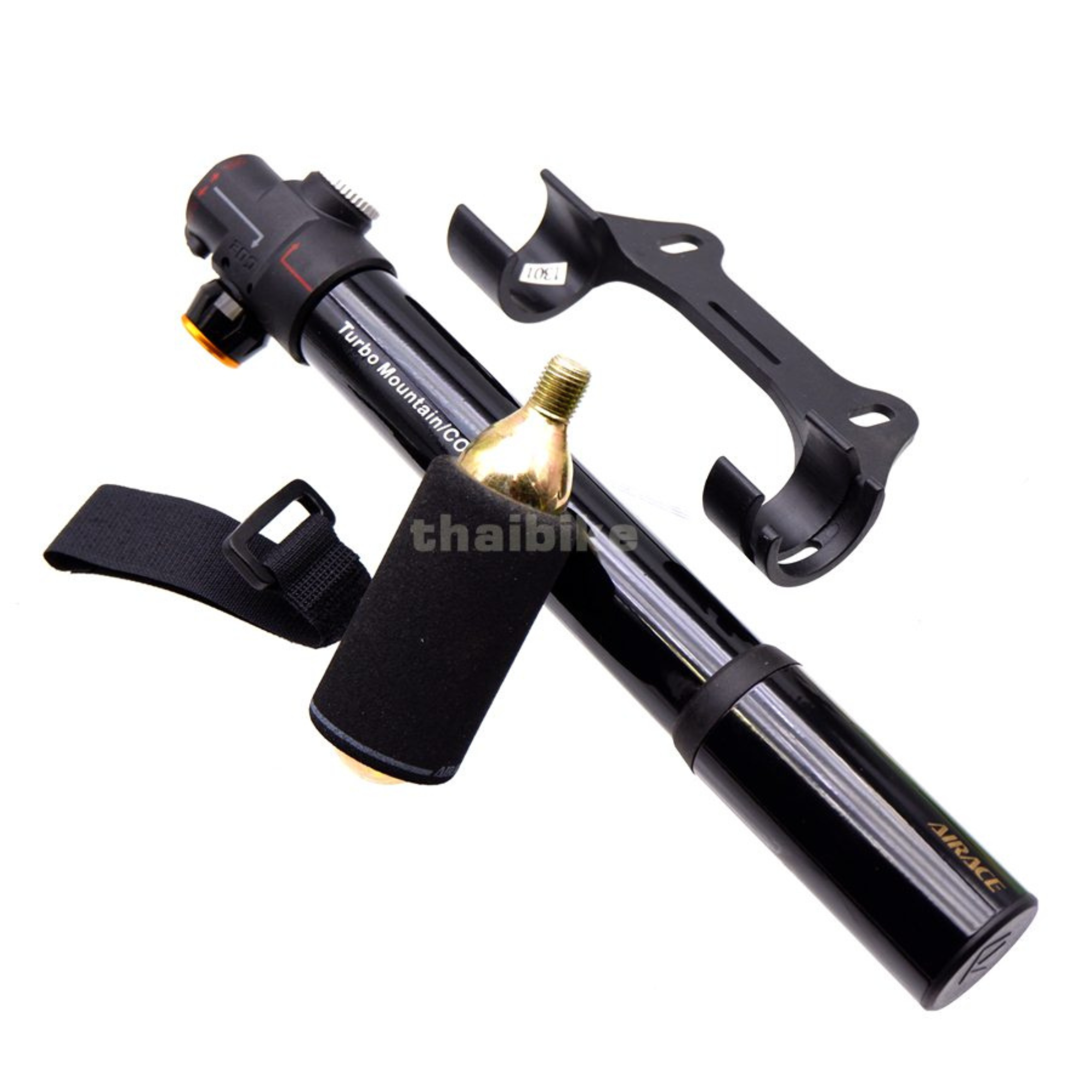 สูบจักรยานแบบพกพา พร้อมหัว CO2 AIRACE AC-06 สูบ CO2