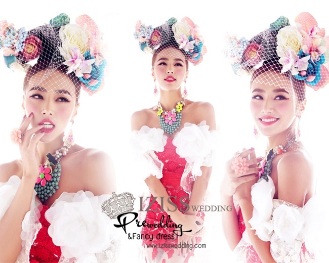 PW095 - Pre order ชุดคู่ถ่ายพรีเวดดิ้ง (prewedding dress) & ชุดแต่งงานแฟนซี (Fancy wedding dress)ชายหญิง "ธีมสีเหลือง-ส้ม"