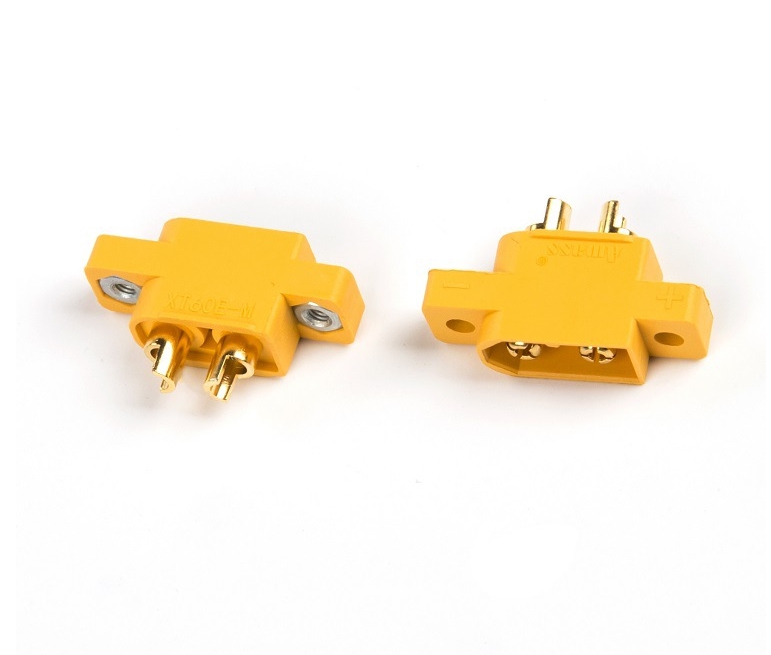 คอนเนคเตอร์ DC กระแสสูง XT60E-M แบบมีปีกเจาะยึด panel [1ตัว]