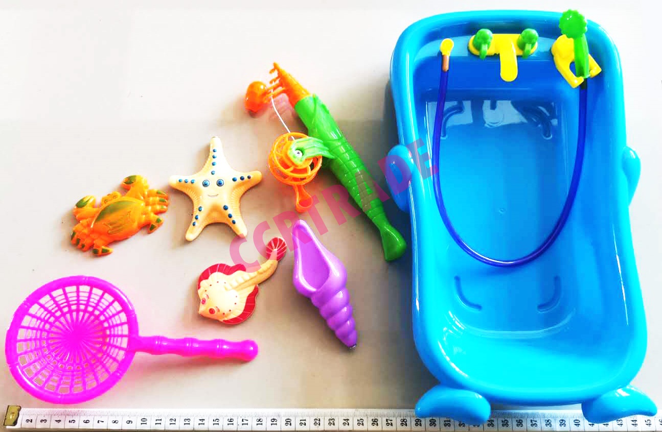 ชุดตกปลาแม่เหล็ก+อ่างน้ำถุง PVC 22.5x36 ซม.(1x3)