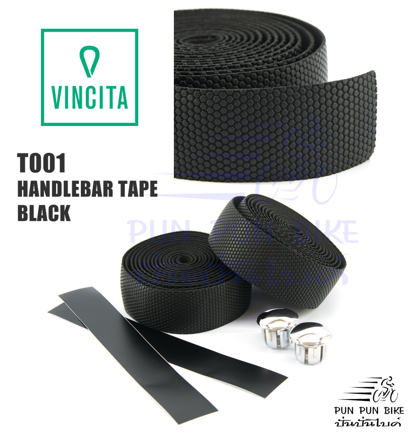 VINCITA : T001 ผ้าพันแฮนด์ สีดำ