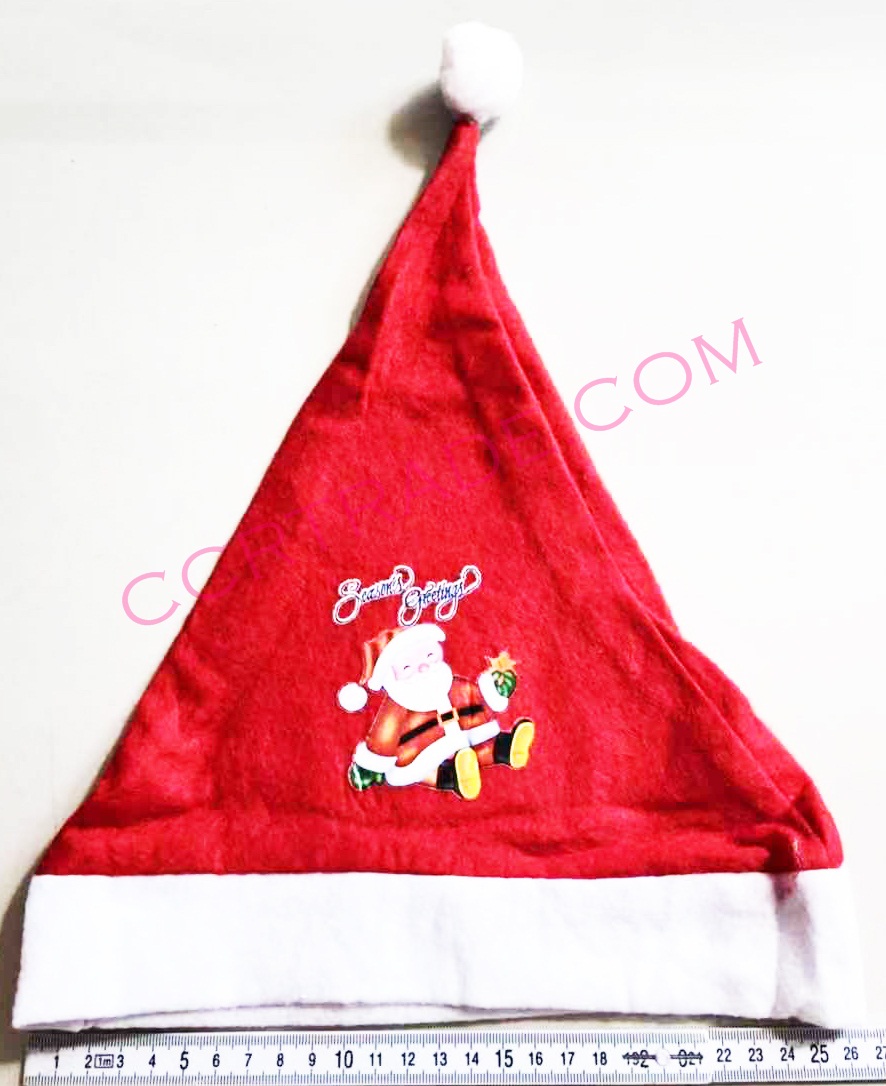 หมวกซานต้าผู้ใหญ่ ลายซานต้า Free size
