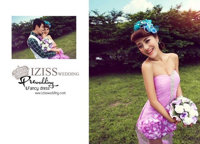 PW179 - Pre order ชุดคู่ถ่ายพรีเวดดิ้ง (prewedding dress) & ชุดแต่งงานแฟนซี (Fancy wedding dress)ชายหญิง "ธีมสีม่วง-ขาว"