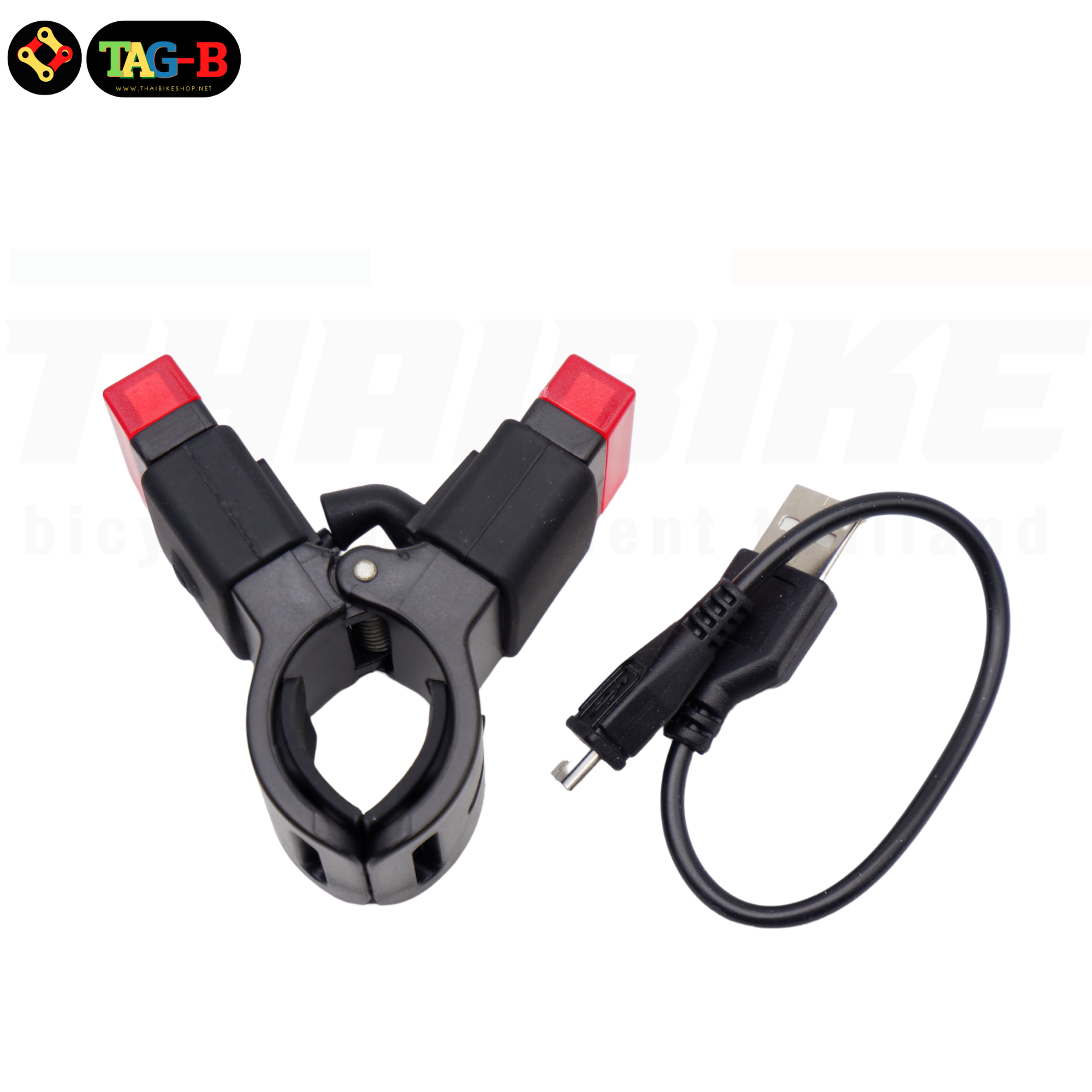 ไฟท้ายจักรยานชาร์จ USB COB หนีบหลักอาน ใช้งานง่าย